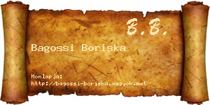 Bagossi Boriska névjegykártya